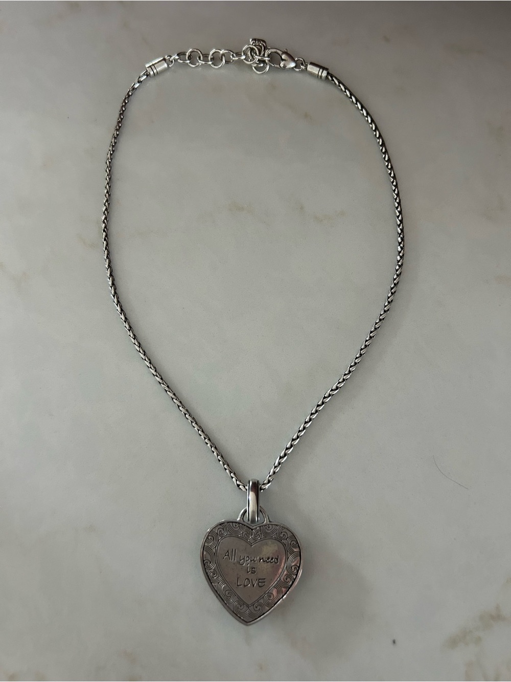 BRIGHTON CRYSTAL VOYAGE NEUTRAL HUES SWAROVSKI CRYST SLVR HEART NECKLACE - Picture 6 of 7